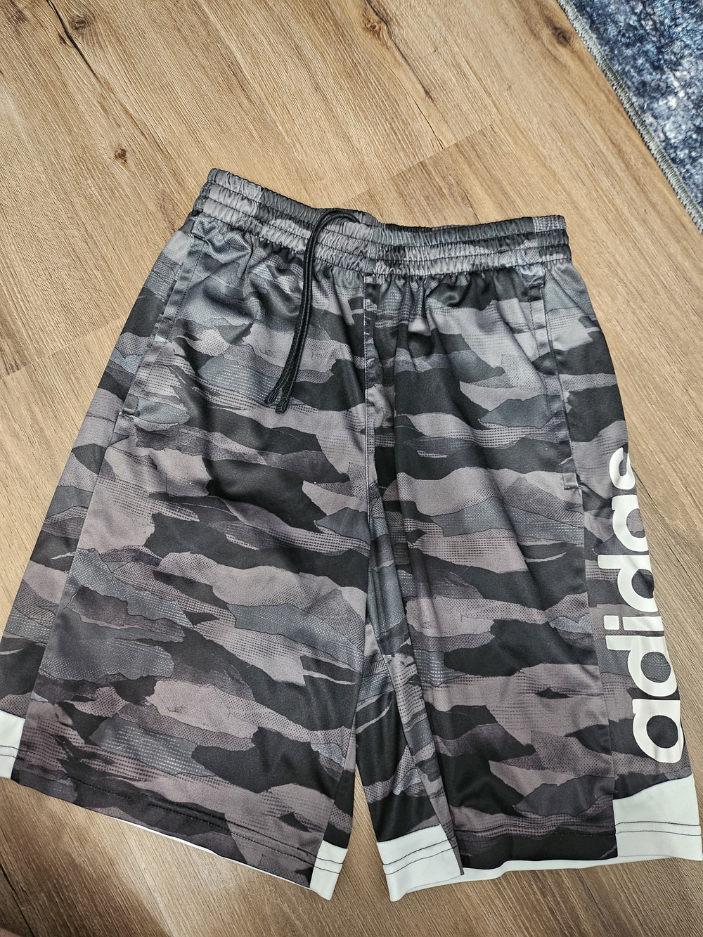 Adidas Kid's Gray Camo Athletic Shorts